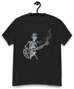 Skeleton playing a guitar Unisex classic tee