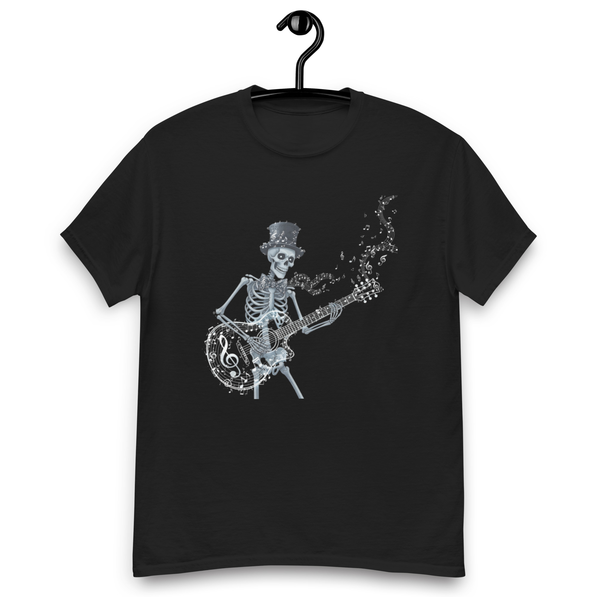 Skeleton playing a guitar Unisex classic tee