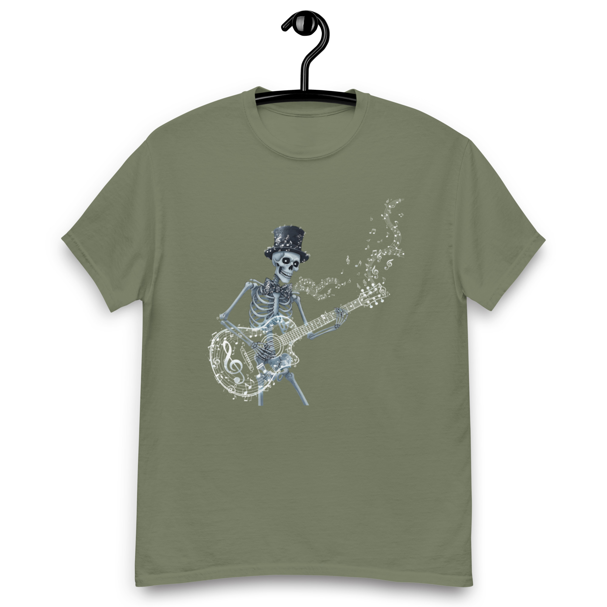 Skeleton playing a guitar Unisex classic tee - Image 8